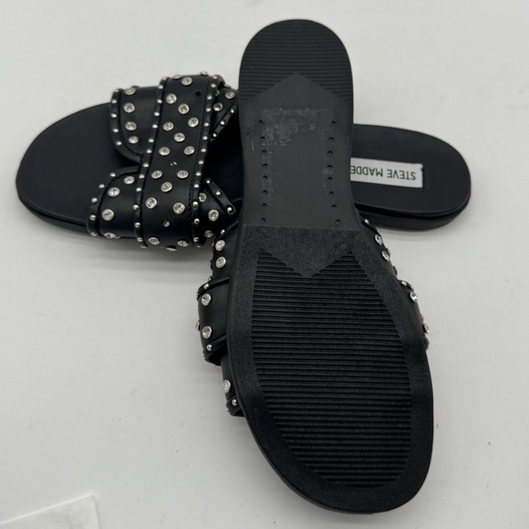 Steve Madden Black Rhinestone‎ Kammi Slide Sandals Women's - Picture 7 of 9